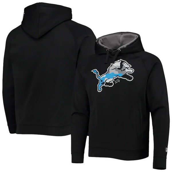 Men's Black Detroit Lions Pullover Hoodie